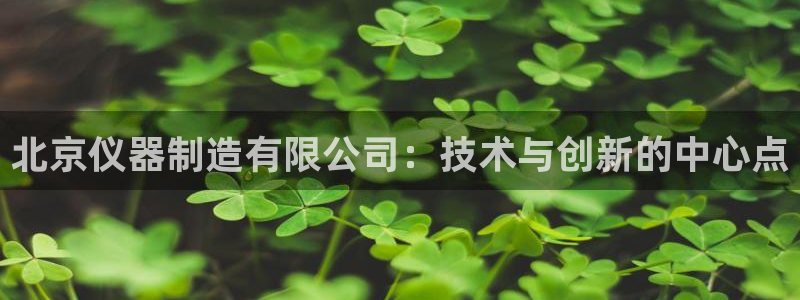 星欧娱乐主管：北京仪器制造有限公司：技术与创新的中心点